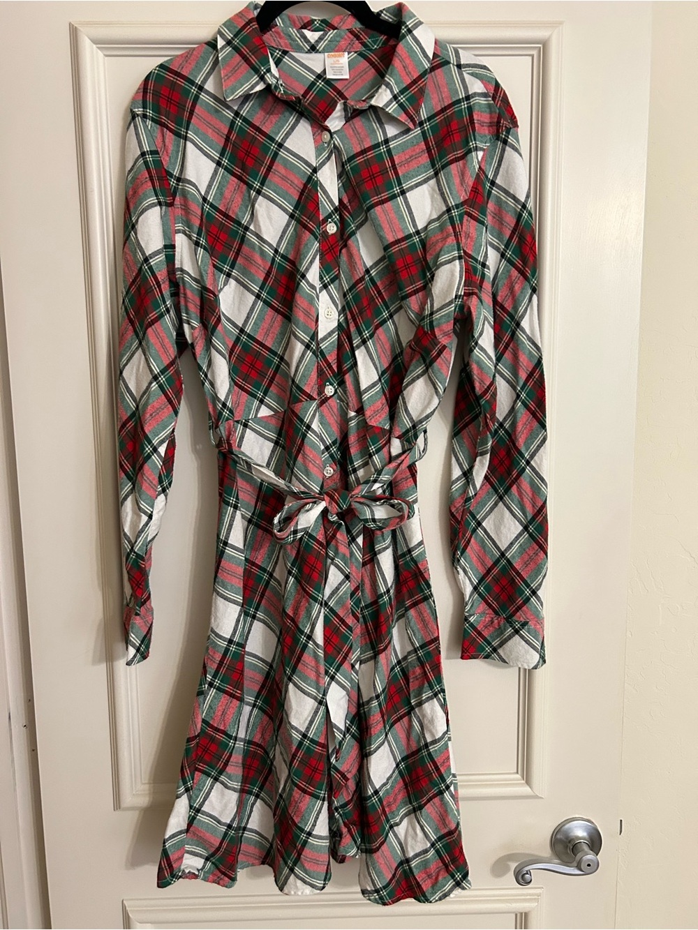 Gymboree Red, Green & White Plaid Button-Front Shirt
